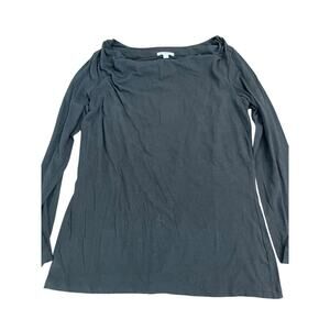 Standard James Perse Women's Black Cotton Blend Round Neck Slub T-Shirt Size 4